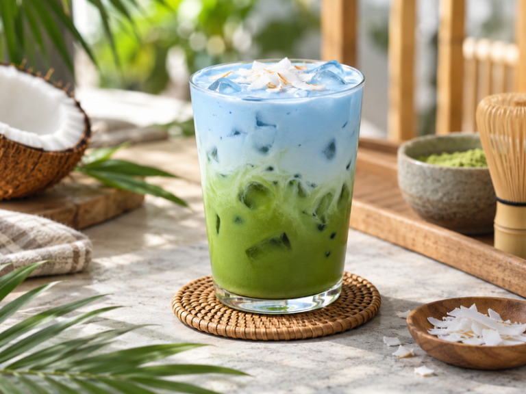 Iced blue coconut matcha featured image