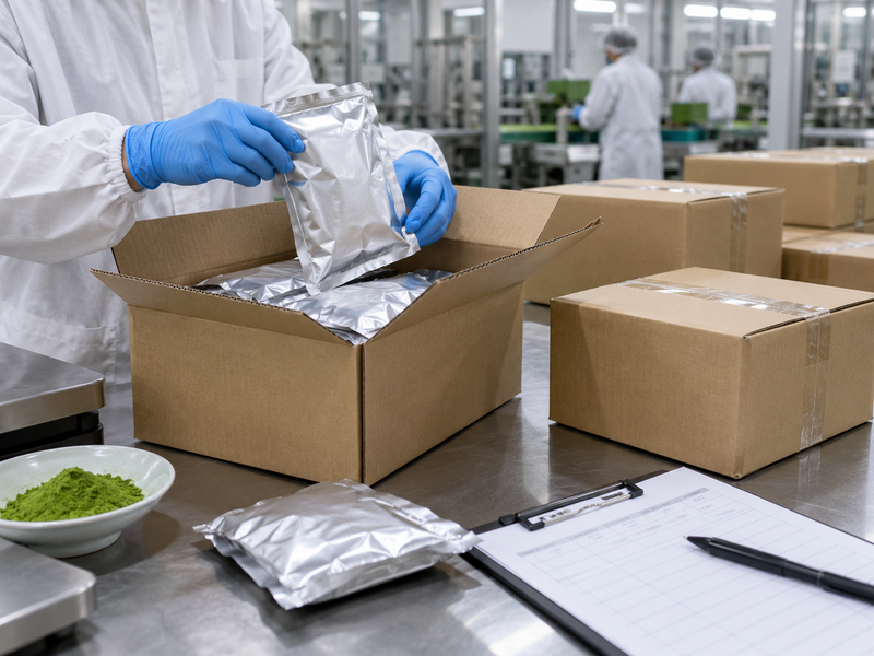 Broker and importer checking an FDA Prior Notice confirmation for a matcha shipment