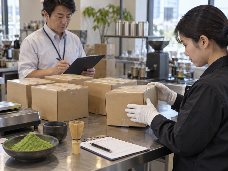 A buyer reviewing a controlled matcha SKU import file for a repeat shipment
