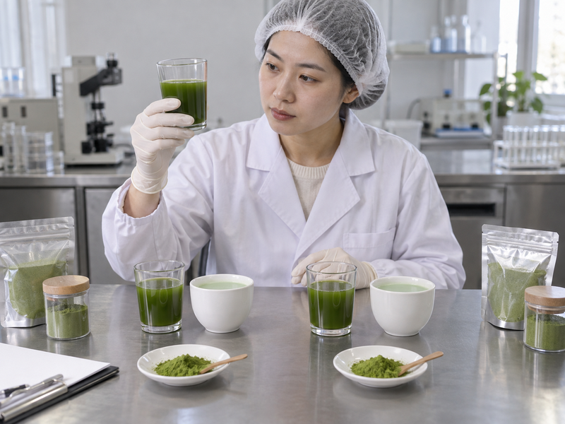 Lot test report reviewed against an agreed matcha powder specification