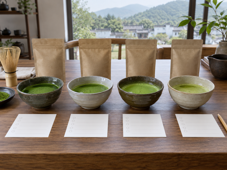 Illustrative matcha scene for best organic matcha powder article