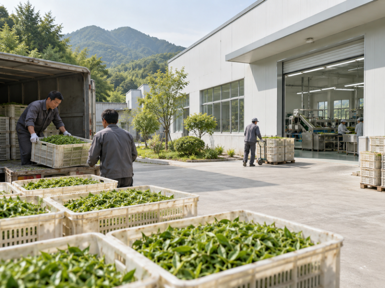 Illustrative matcha scene for matcha factory china article