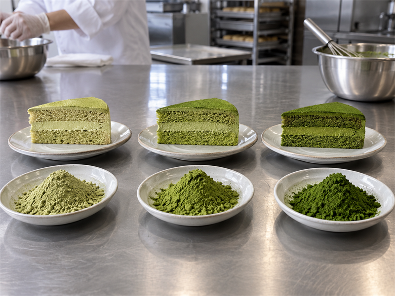 Matcha cake recipe preparation and quality check 2