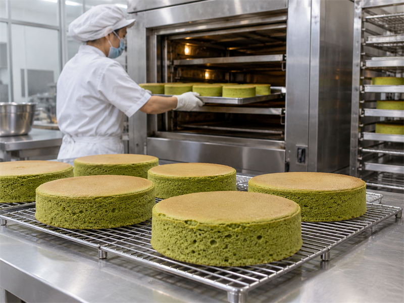 Matcha cake recipe preparation and quality check 3