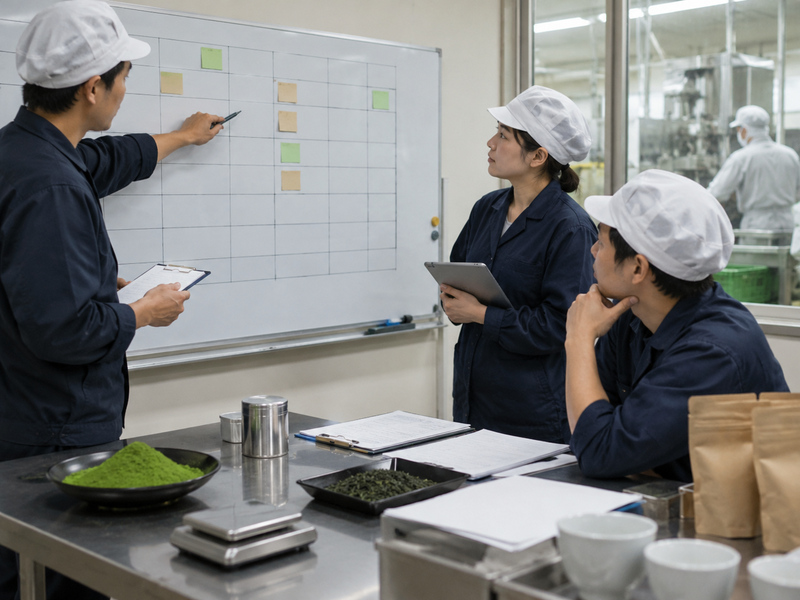 Matcha work-order sequence with blend changeover blocks