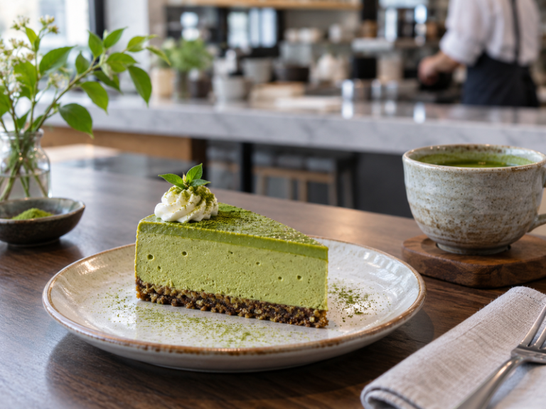 Matcha mousse cake featured image