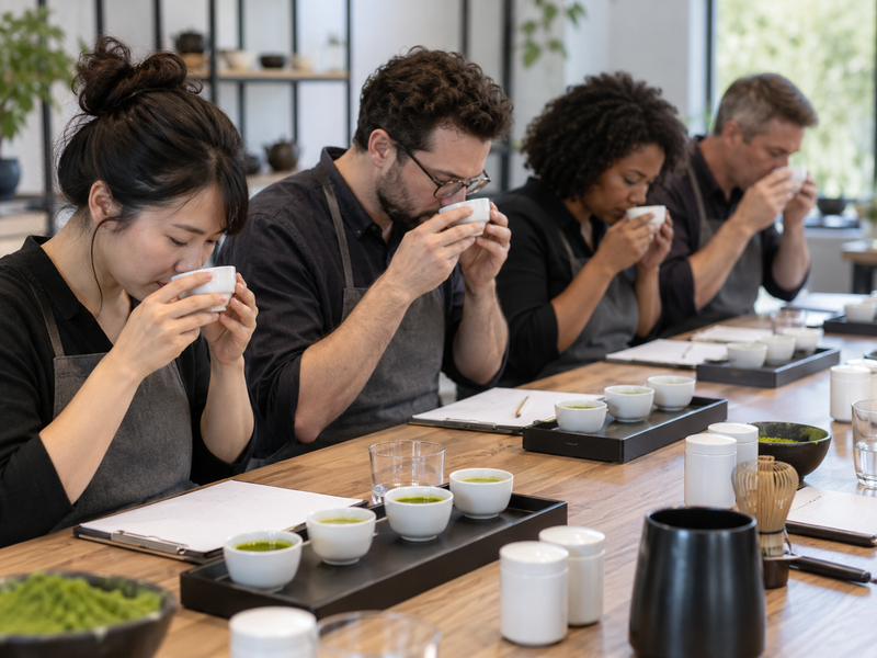 Matcha aroma taste and mouthfeel descriptor cards