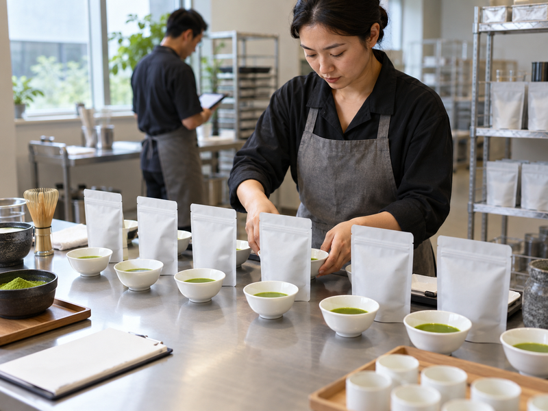 Individual coded matcha sensory score sheets
