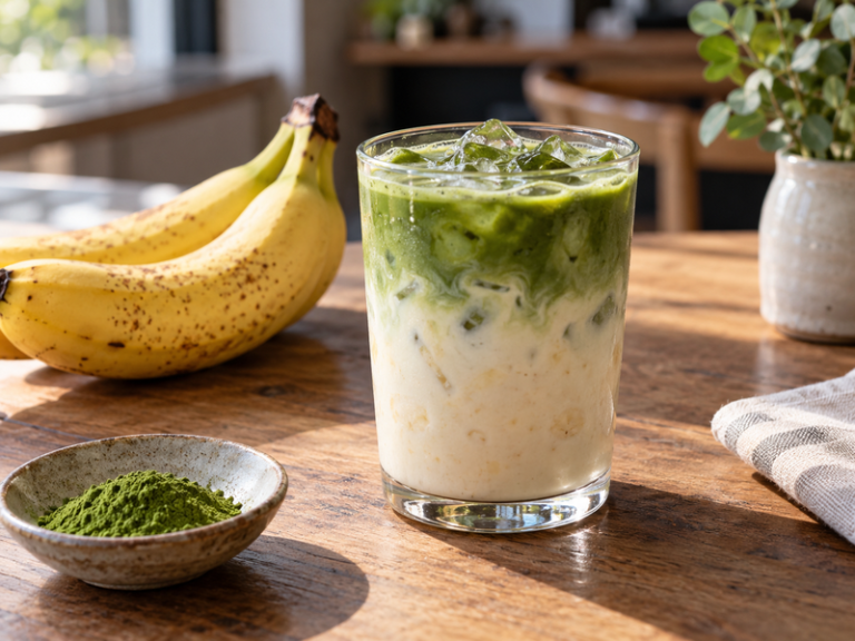 Banana matcha latte featured image