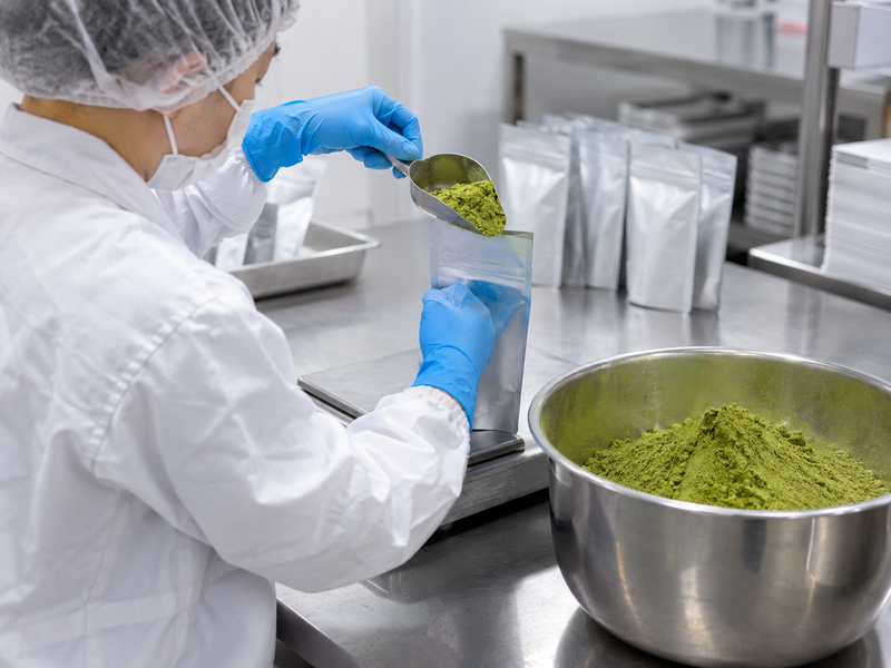 Equipment quotation marked with matcha transfer, extraction and cleaning access requirements