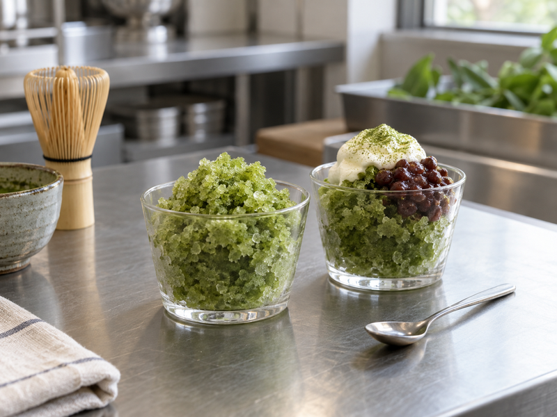 Matcha slushie ingredients and serving yield check