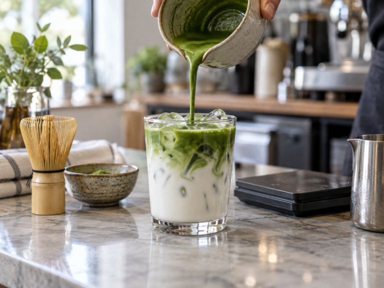 Iced matcha latte recipe featured image