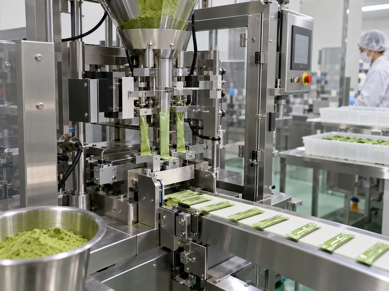 Change-control form for matcha powder lot, sachet film and auger setup