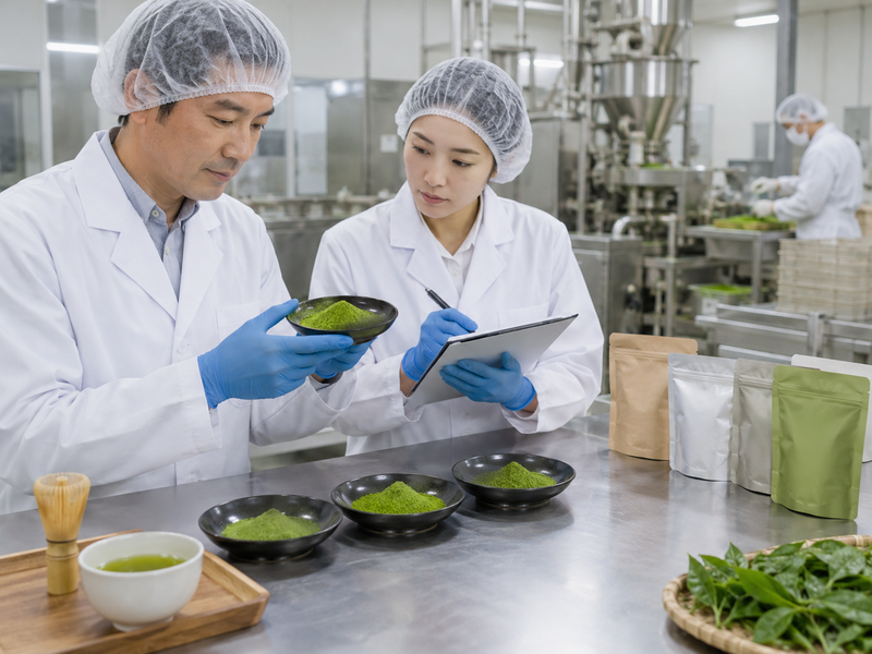 Risk matrix for matcha factory build and OEM supply covering demand, raw material and downtime
