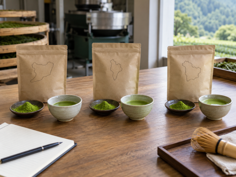 Illustrative matcha scene for matcha production countries article