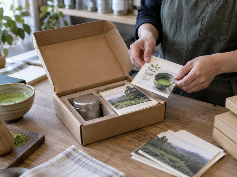 A starter matcha subscription box separated from a lighter refill shipment