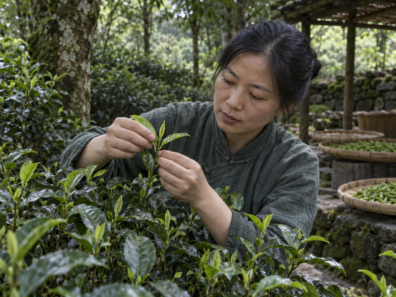 Coded fresh tea leaf sources linked to a proposed matcha powder SKU