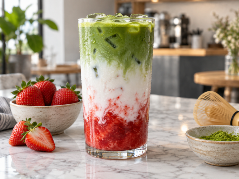 Strawberry matcha recipe featured image