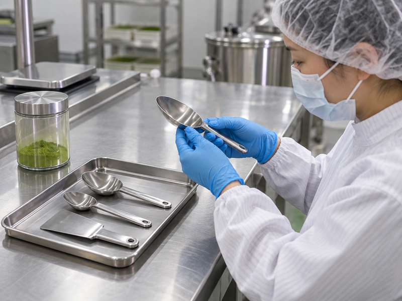 Fresh tea leaves entering a monitored steaming step