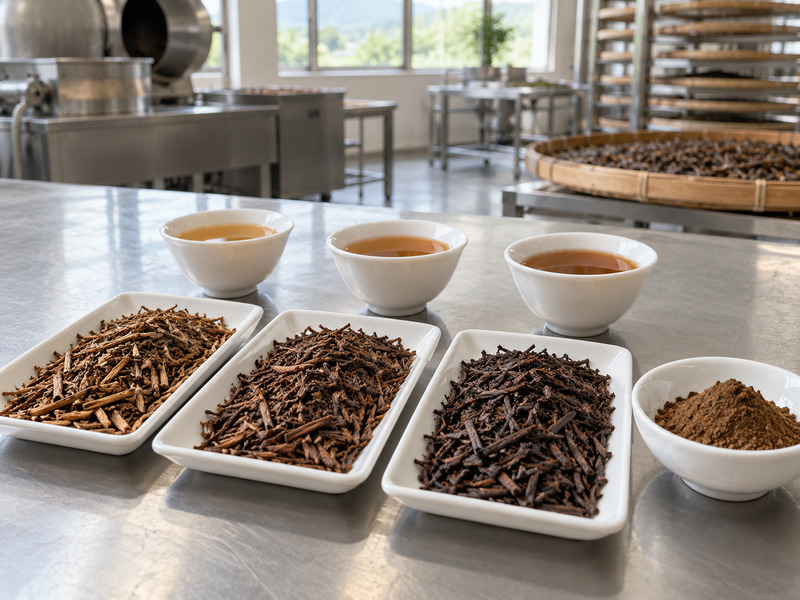 Hojicha roast shade samples