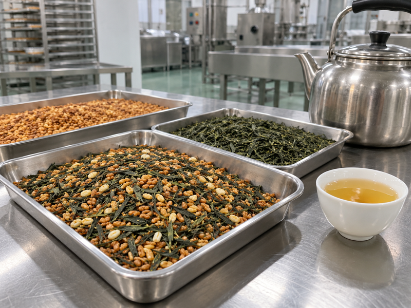 How to make genmaicha tea with loose leaves and roasted rice