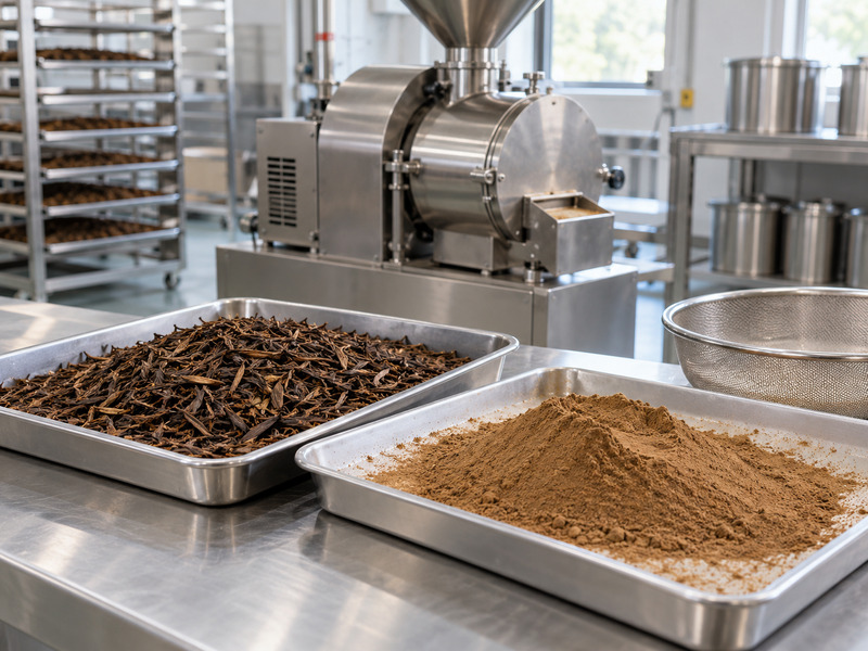 How to make hojicha powder with roasted tea leaves and commercial milling