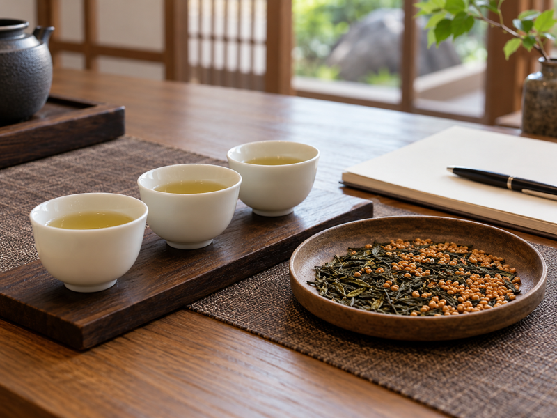 how to pronounce genmaicha: Genmaicha pronunciation session in a Chinese tea tasting room