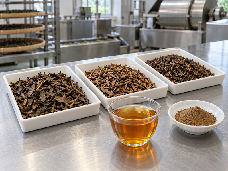 Roasted hojicha leaves and brewed tea