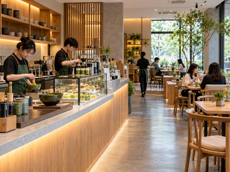 practical mainland China matcha café interior