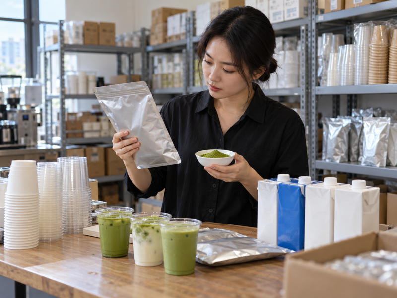 mainland China café buyer checking unbranded supplies