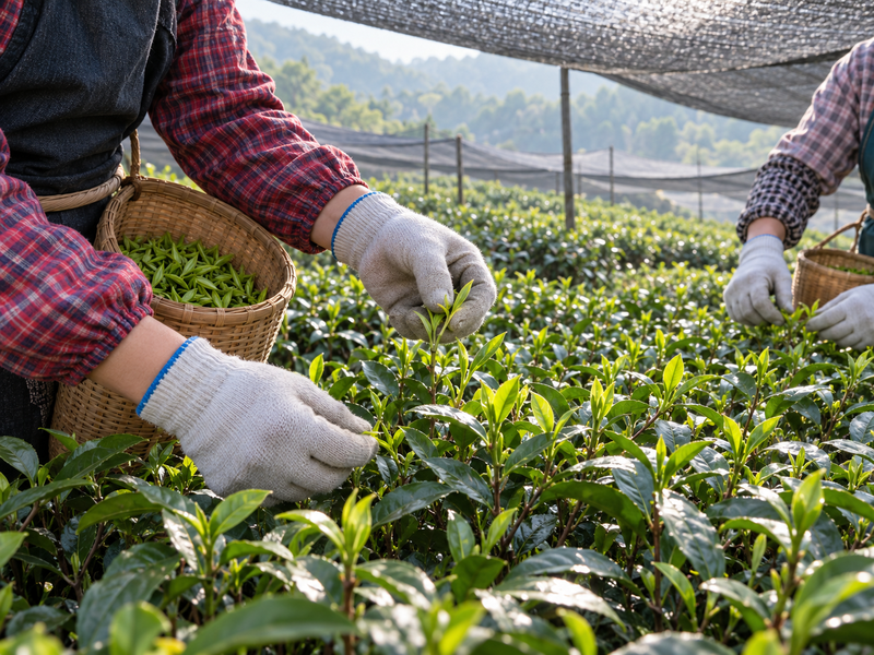 matcha first harvest commercial development sample in a mainland China pilot kitchen