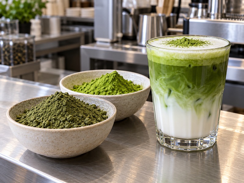 Moringa matcha latte development with two powders in a Chinese beverage lab